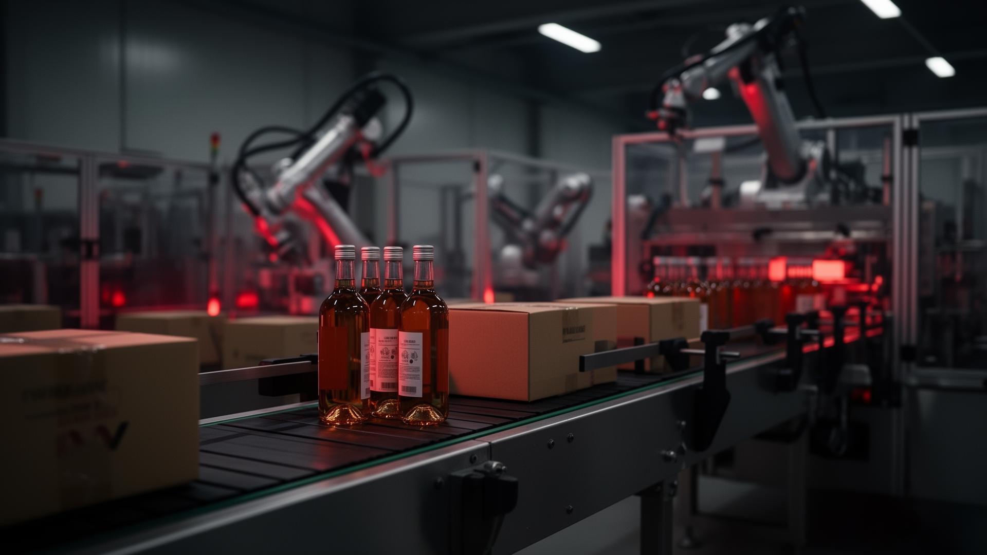 Línea industrial de codificación y etiquetado
